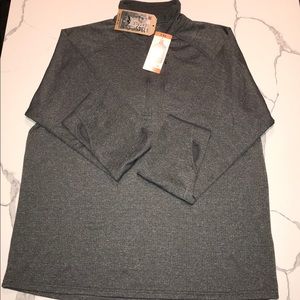 Men’s long sleeve, half zip w/pocket & thumb holes